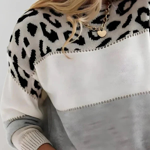 Maglione comodo di Cheyenne con stampa leopardata